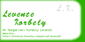 levente korbely business card